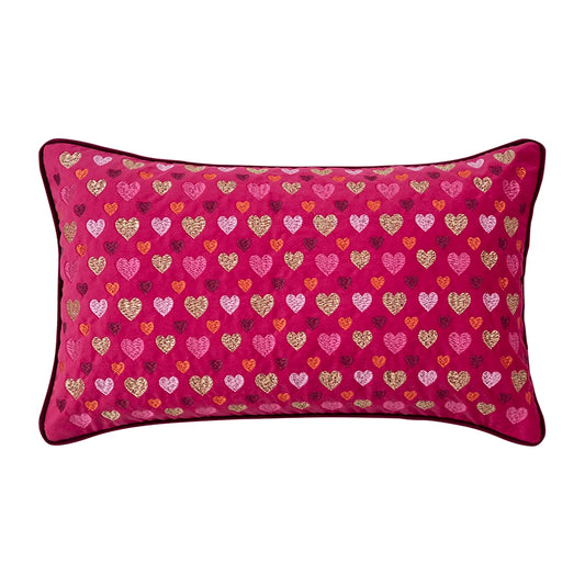 Pad Kissenhülle Hearts dark pink 30x50cm