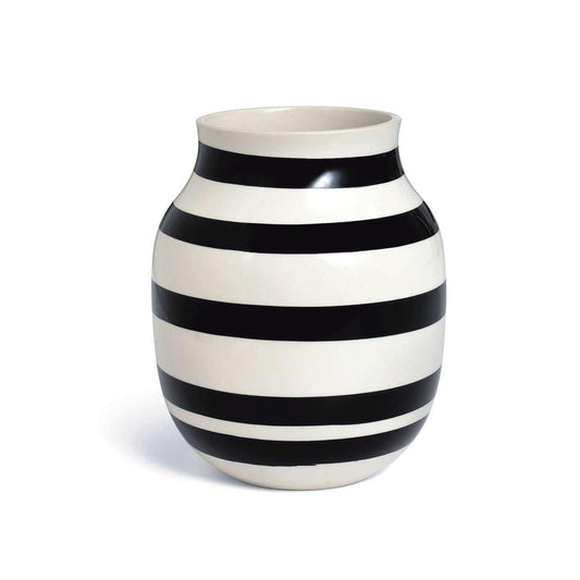 Kähler Omaggio Vase schwarz weiß 20 cm