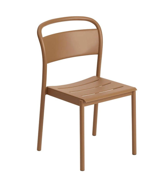 Muuto - Linear Steel Side Chair Burns orange - Gartenstuhl