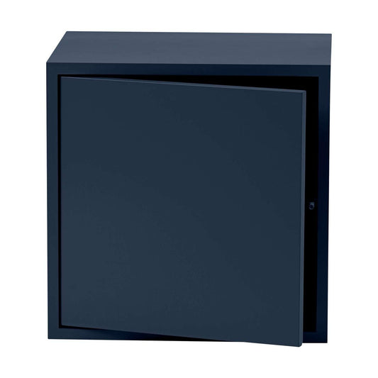 Muuto Stacked Regalsystem 2.0 M mit Türe Midnight blue