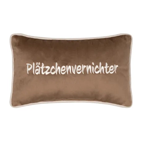 Pad Kissen PETITE Plätzchenvernichter light brown 18x32cm