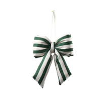 Stoff Schleife "Stripes" L=12,5 cm B=15 cm H=4 cm  grün-weiß