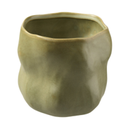 Keramik Vase "Liva" Unregelmäßig H=15,5 cm D=16 cm  grün