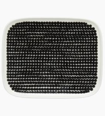 Marimekko Räsymatto Teller 15x12cm schwarz weiß