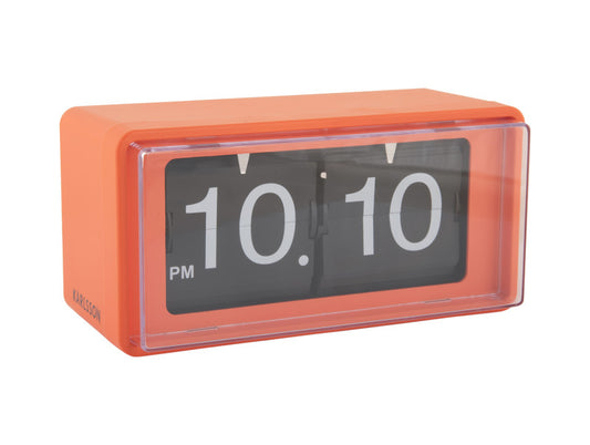 Present Time Karlsson Wall/Table Clock Retro Boxed Flip Wecker orange