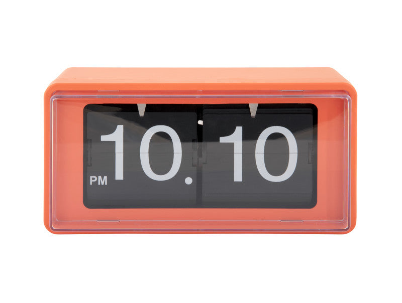 Present Time Karlsson Wall/Table Clock Retro Boxed Flip Wecker orange