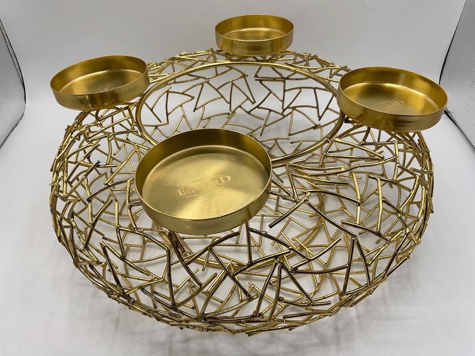 Edzard Milano Kerzenleuchter Gold Optik Durchmesser 34 cm
