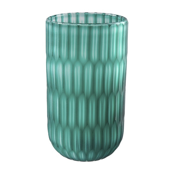Wohnseele ES Glas Vase Groove blau