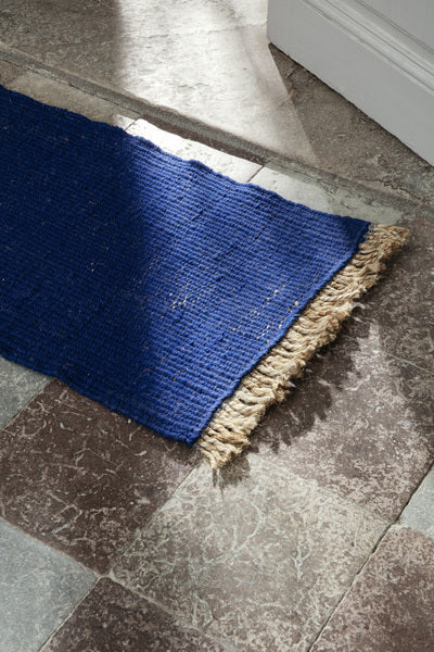 Ferm Living Block Mat - Bright Blue/Natural