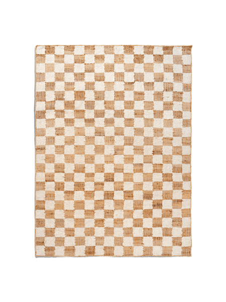 Ferm Living Check Wool Jute Rug - 200 x 300 - Off-white/Natur